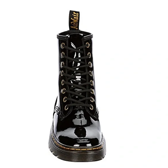 ♥️💖 NEW Dr. Martens Black Patent Leather Zavala Combat Boots NO BOX - Picture 4 of 13